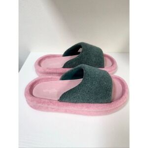SKYLRK Rest Slide Bloop Fuzzy Pink Green Sandals Men's 8 US 41 EU